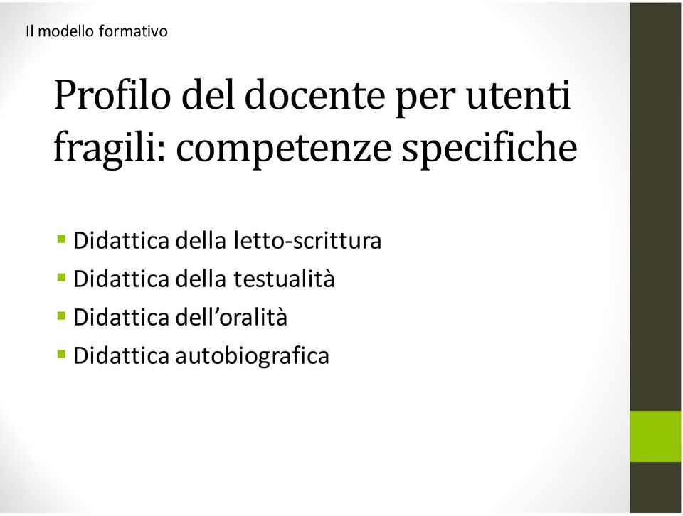 letto- scrittura Didattica della