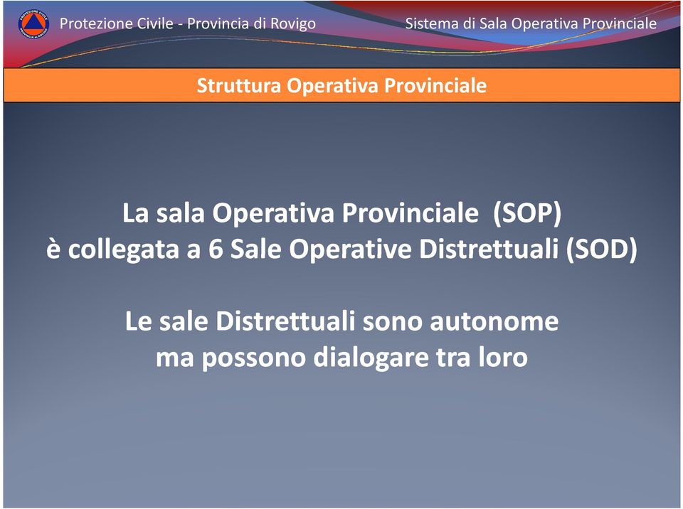 Sale Operative Distrettuali (SOD) Le sale