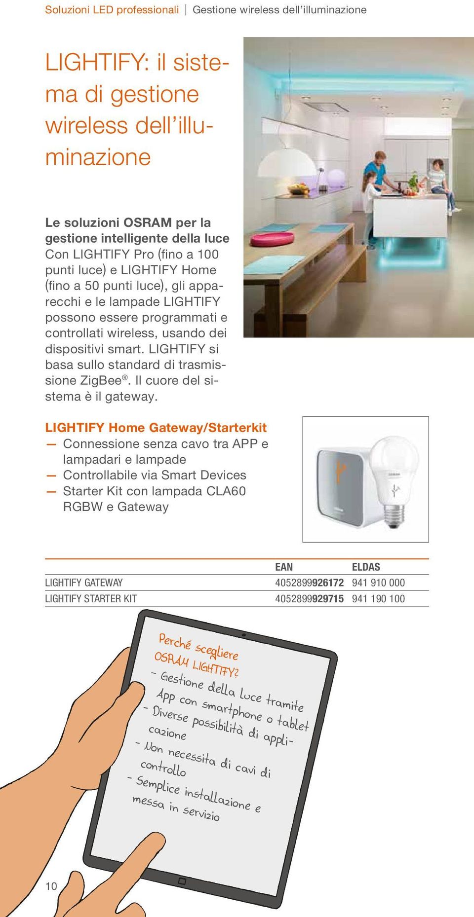 LIGHTIFY si basa sullo standard di trasmissione ZigBee. Il cuore del sistema è il gateway.