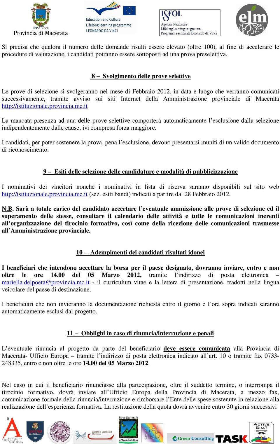 Amministrazione provinciale di Macerata http://istituzionale.provincia.mc.