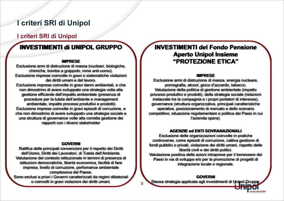 Esclusione imprese coinvolte in gravi danni ambientali, e che non dimostrino di avere sviluppato una strategia volta alla gestione efficiente dell impatto ambientale (presenza di procedure per la