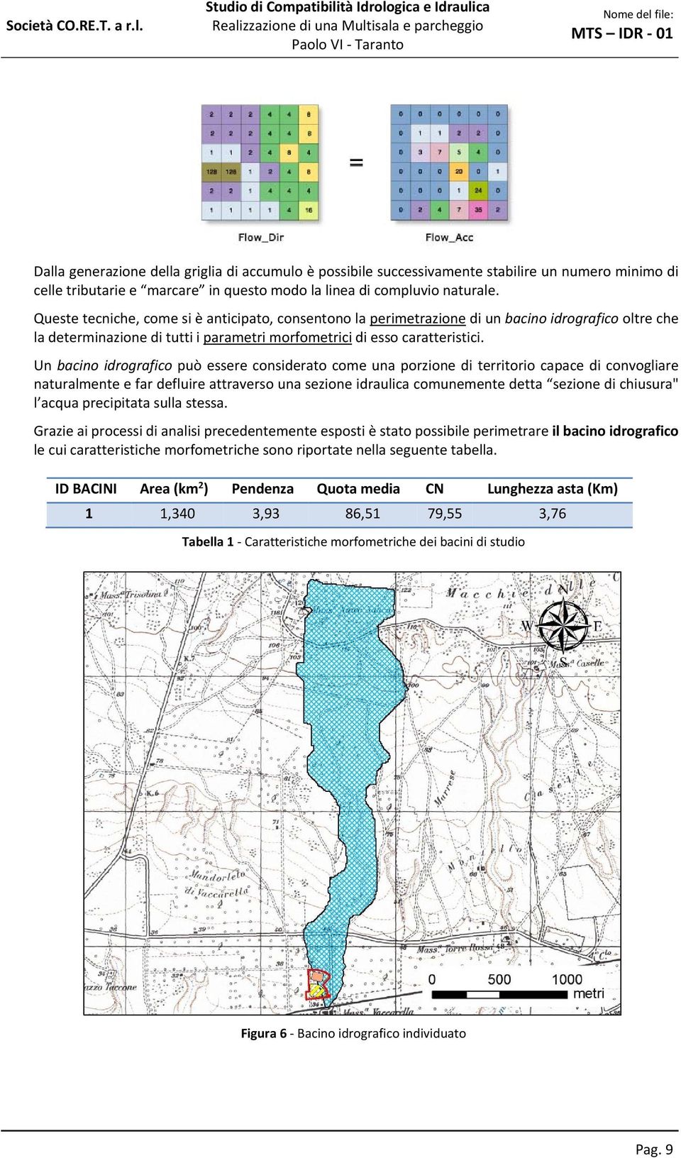 Un bacino idrografico può essere considerato come una porzione di territorio capace di convogliare naturalmente e far defluire attraverso una sezione idraulica comunemente detta sezione di chiusura"