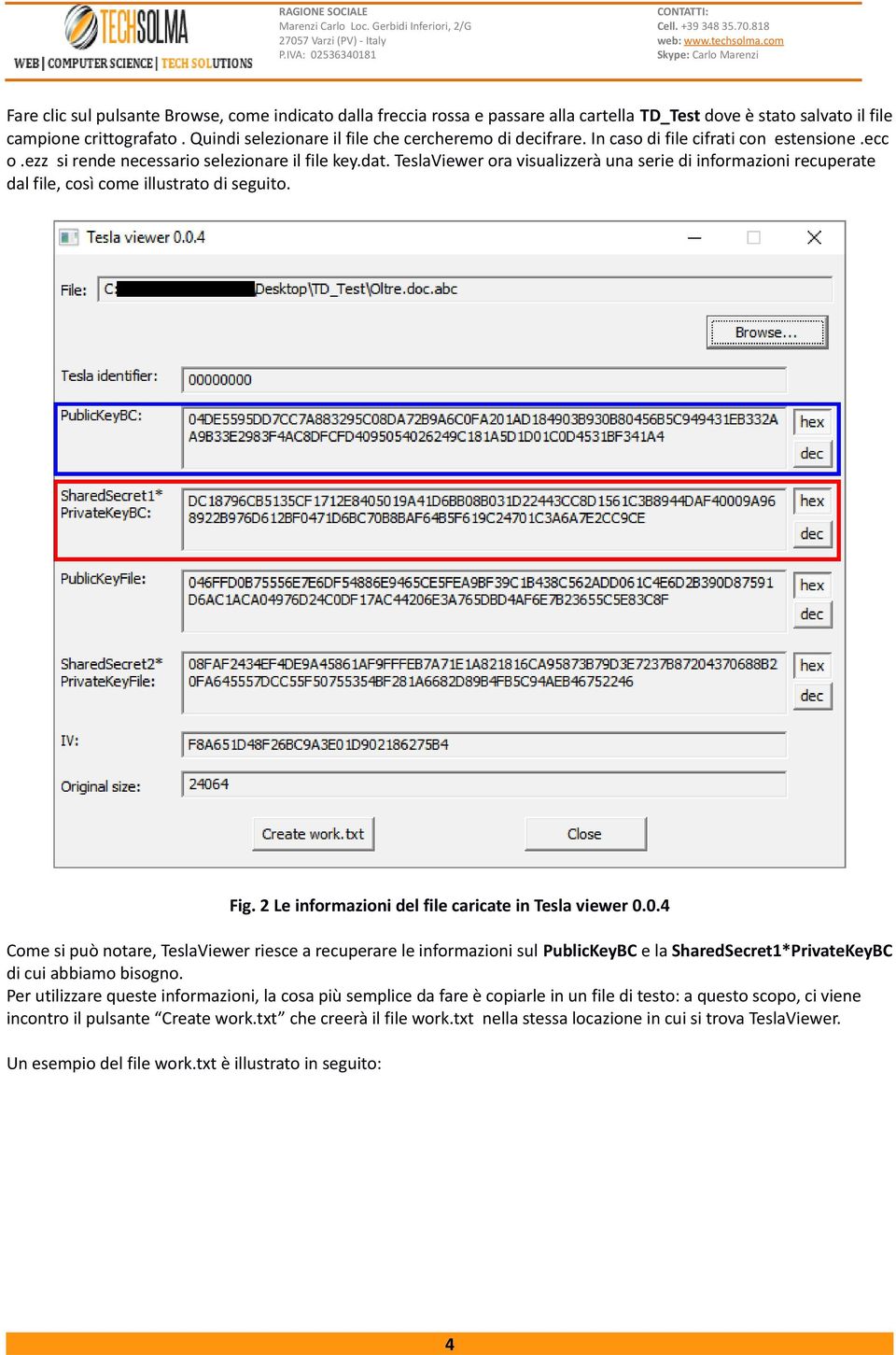 TeslaViewer ora visualizzerà una serie di informazioni recuperate dal file, così come illustrato di seguito. Fig. 2 Le informazioni del file caricate in Tesla viewer 0.