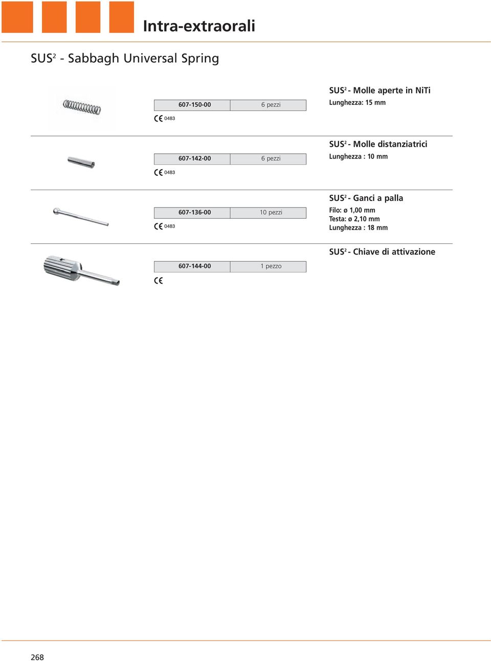 Lunghezza : 10 mm 607-136-00 10 pezzi SUS 2 - Ganci a palla Filo: ø 1,00 mm