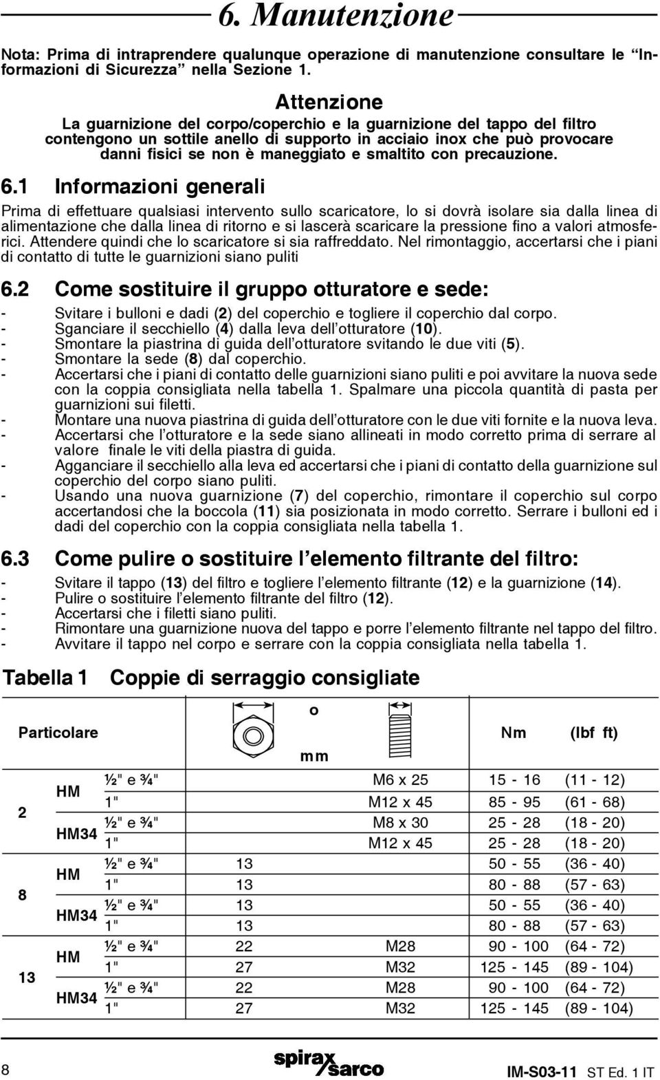 smaltito con precauzione. 6.