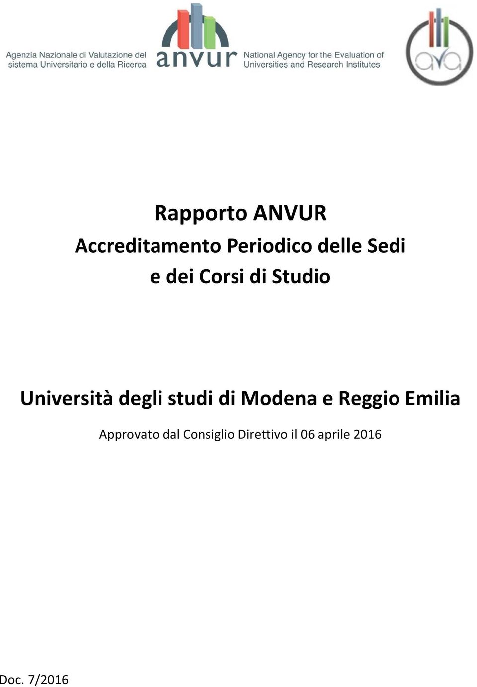 studi di Modena e Reggio Emilia Approvato dal