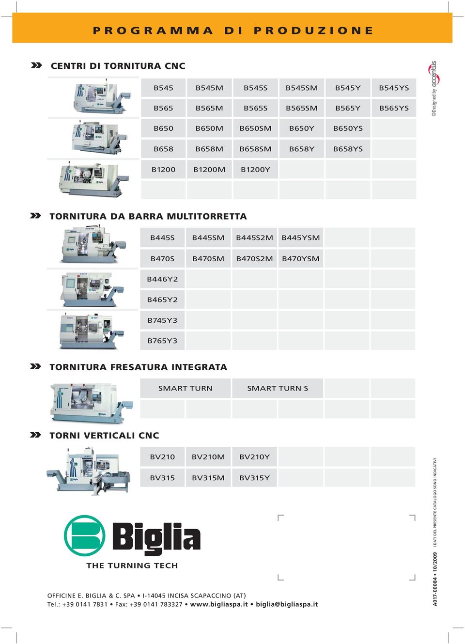 B765Y3 TORNITURA FRESATURA INTEGRATA SMART TURN SMART TURN S TORNI VERTICALI CNC THE TURNING TECH BV BVM BVY BV35 BV35M BV35Y OFFICINE E. BIGLIA & C.