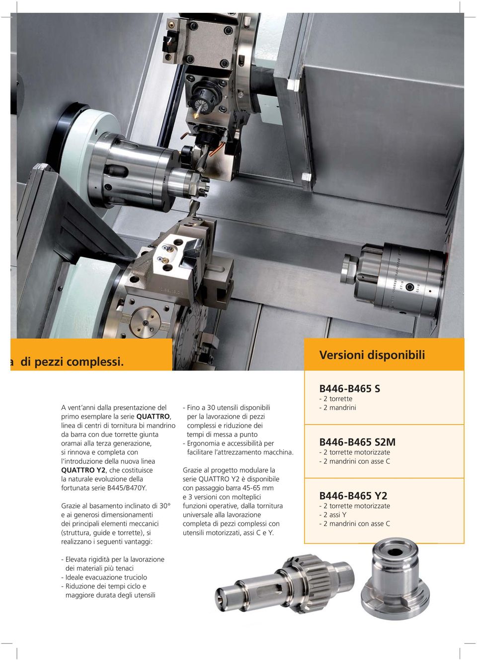 rinnova e completa con l introduzione della nuova linea QUATTRO Y, che costituisce la naturale evoluzione della fortunata serie B445/B470Y.