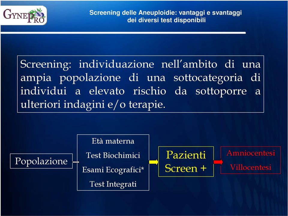 ulteriori indagini e/o terapie.