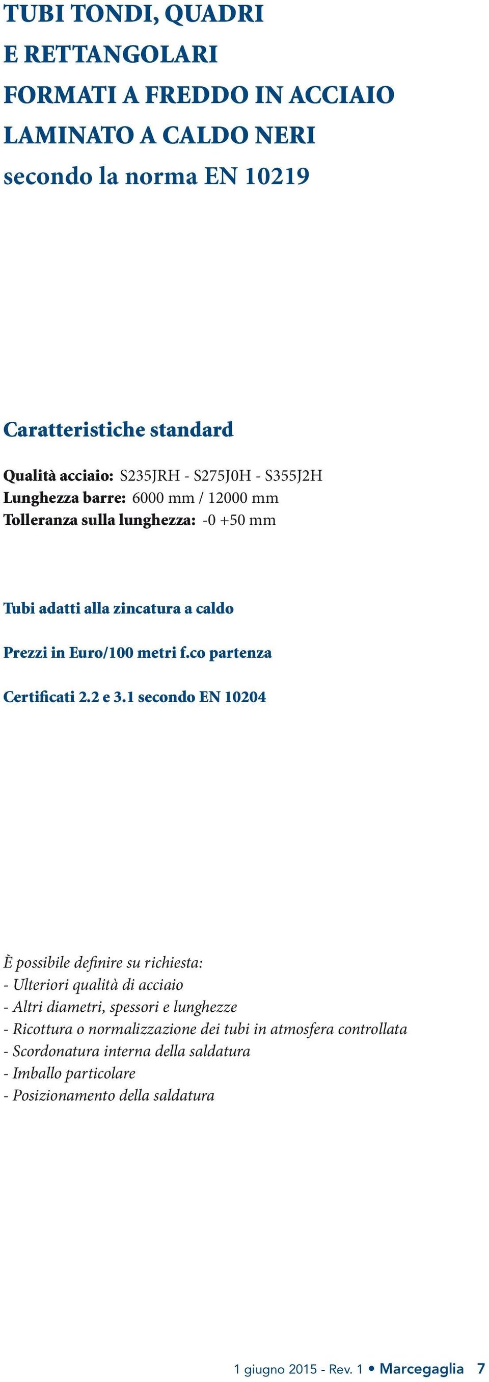 co partenza Certificati 2.2 e 3.