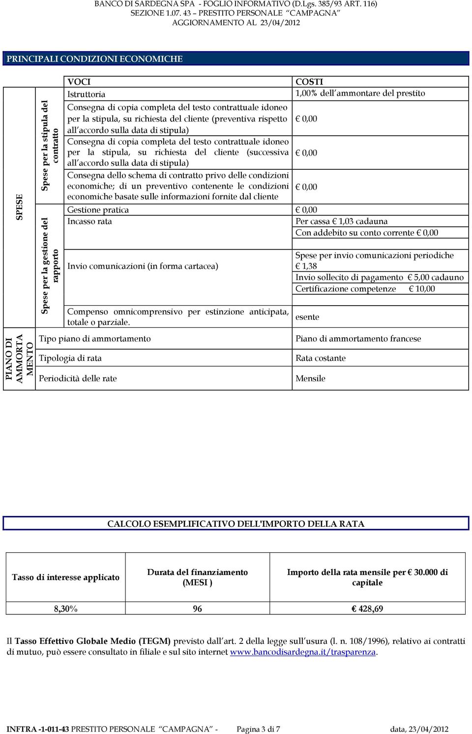 cliente (successiva all accordo sulla data di stipula) Consegna dello schema di contratto privo delle condizioni economiche; di un preventivo contenente le condizioni economiche basate sulle