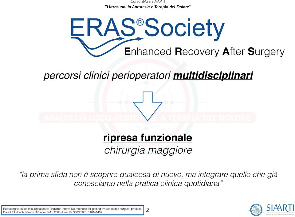 conosciamo nella pratica clinica quotidiana Reducing variation in surgical care: Requires innovative