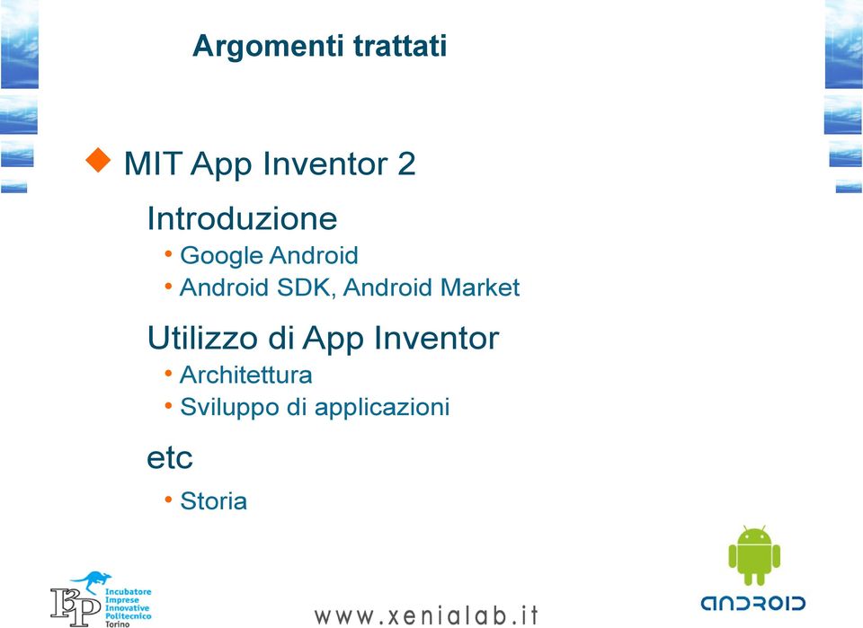 Android Market Utilizzo di App Inventor