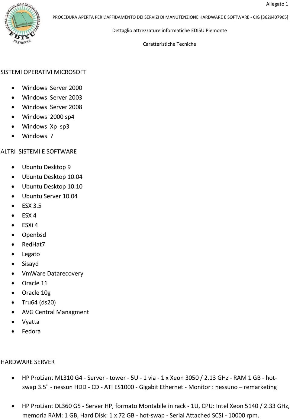 5 ESX 4 ESXi 4 Openbsd RedHat7 Legato Sisayd VmWare Datarecovery Oracle 11 Oracle 10g Tru64 (ds20) AVG Central Managment Vyatta Fedora HARDWARE SERVER HP ProLiant ML310 G4 Server