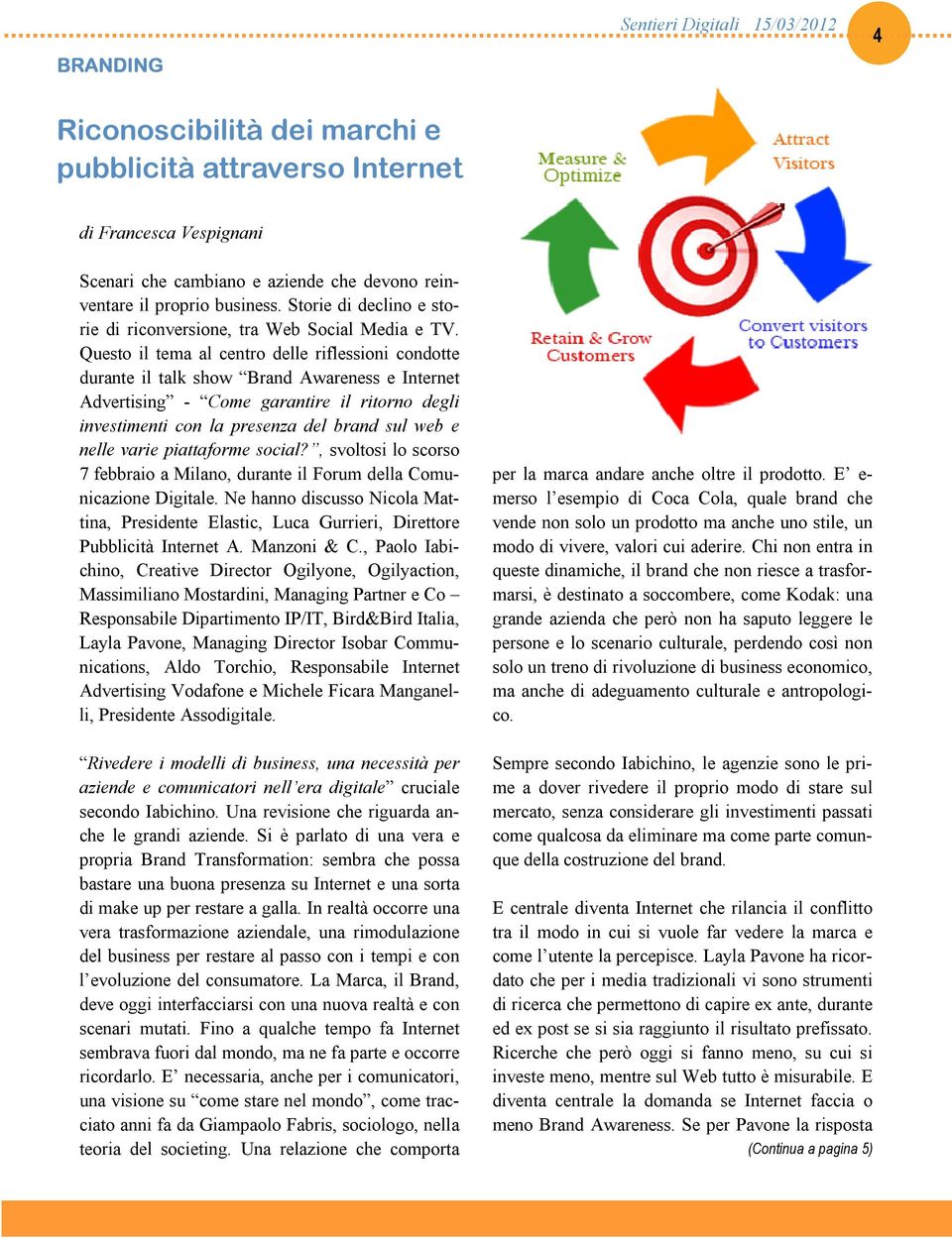 Questo il tema al centro delle riflessioni condotte durante il talk show Brand Awareness e Internet Advertising - Come garantire il ritorno degli investimenti con la presenza del brand sul web e