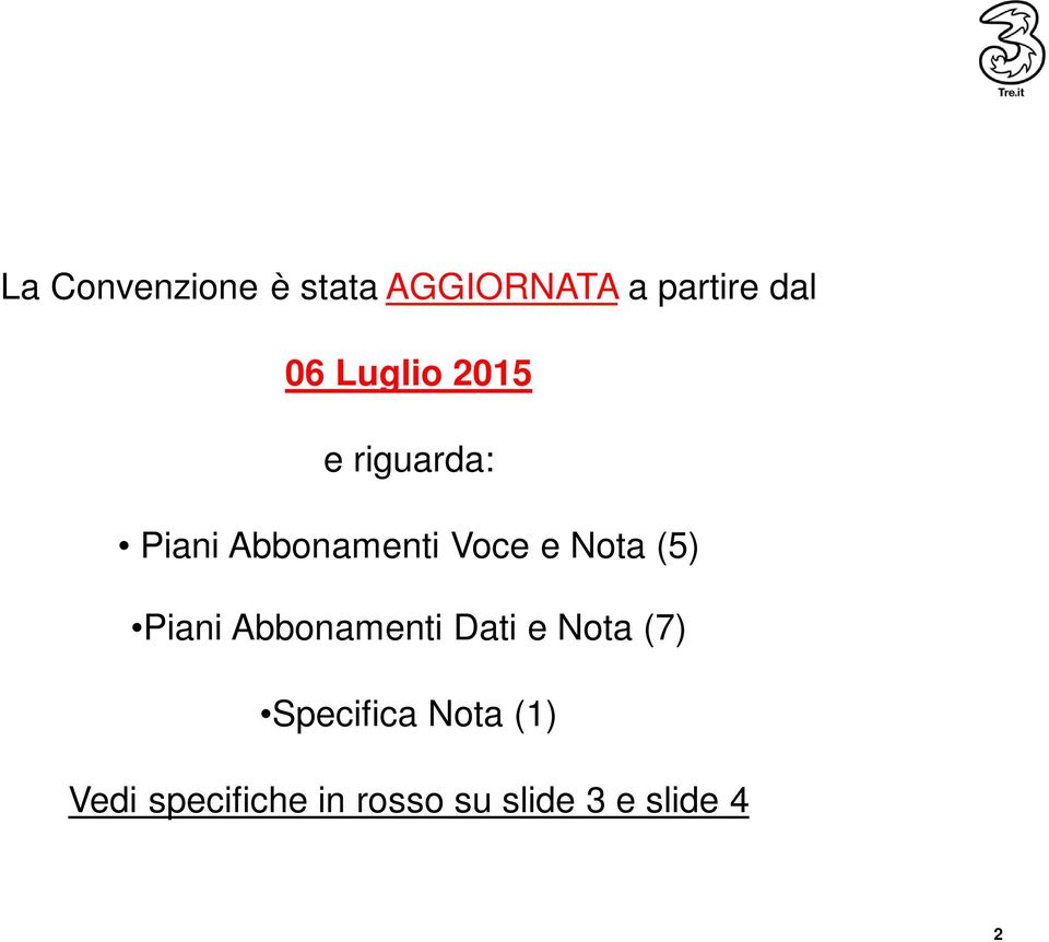 (5) Piani Abbonamenti Dati e Nota (7) Specifica