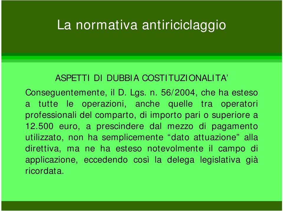 importo pari o superiore a 12.