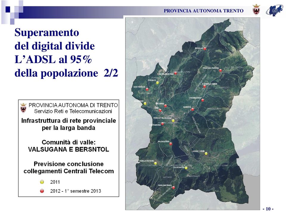 ADSL al 95% della