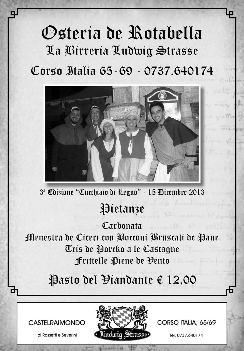 Pietanze Carbonata Menestra de Ciceri con Bocconi Bruscati de Pane