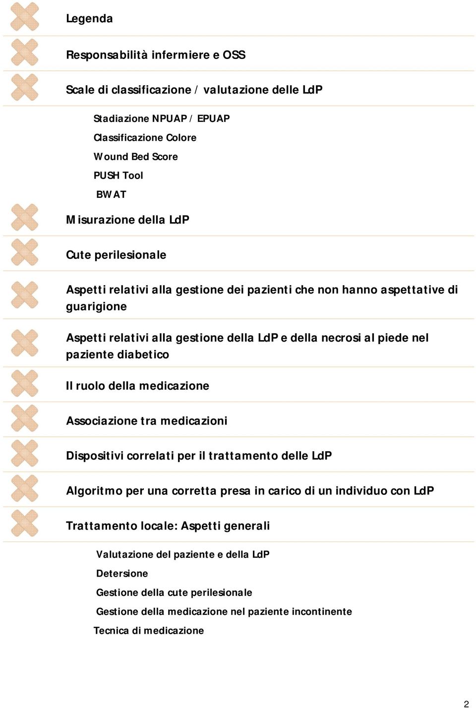 diabetico Il ruolo della medicazione Associazione tra medicazioni Dispositivi correlati per il trattamento delle LdP Algoritmo per una corretta presa in carico di un individuo con LdP