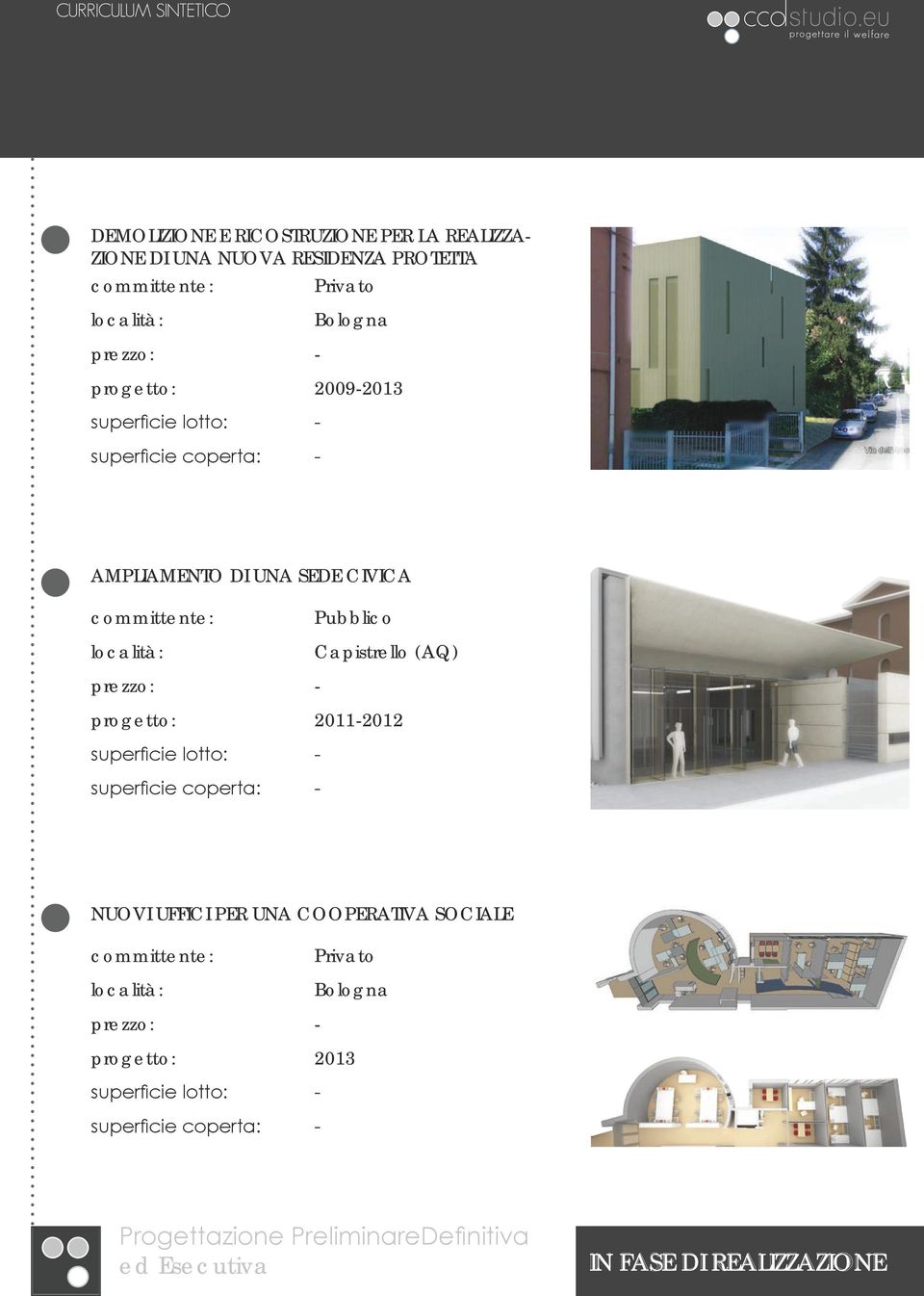 Capistrello (AQ) progetto: 2011-2012 NUOVI UFFICI PER UNA COOPERATIVA SOCIALE