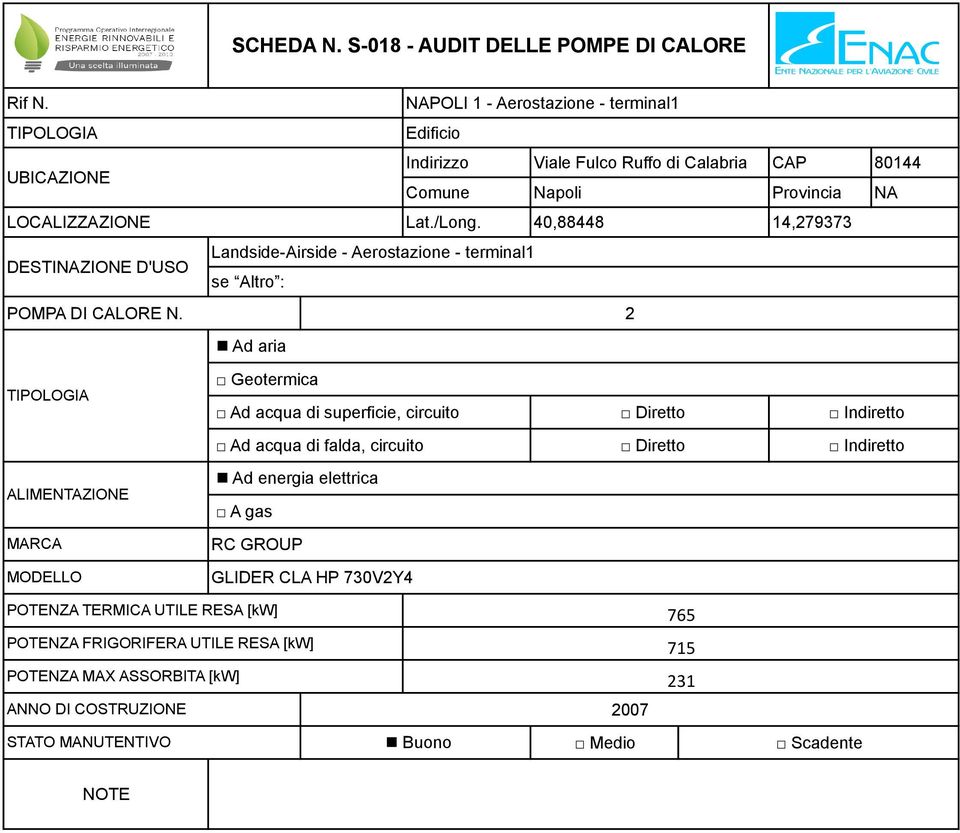 TERMICA UTILE RESA [kw] 765 POTENZA