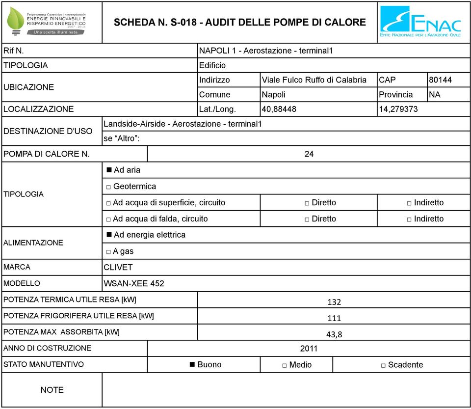 UTILE RESA [kw] 132 POTENZA FRIGORIFERA