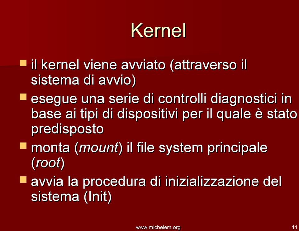 è stato predisposto monta (mount( mount) ) il file system principale (root)