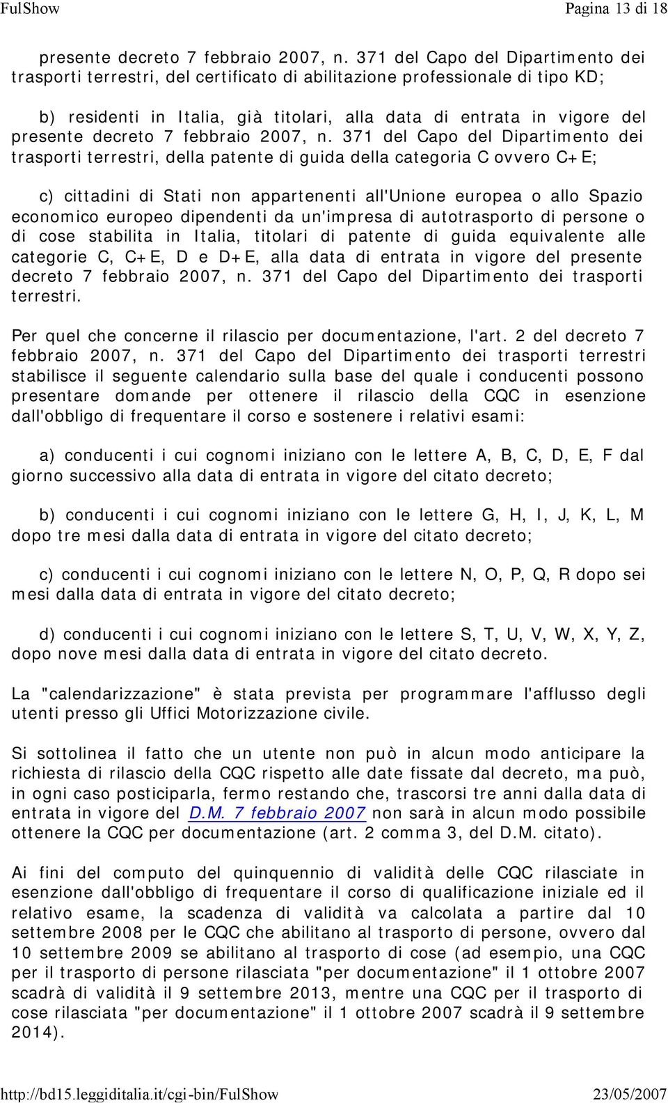 decreto 7 febbraio 2007, n.