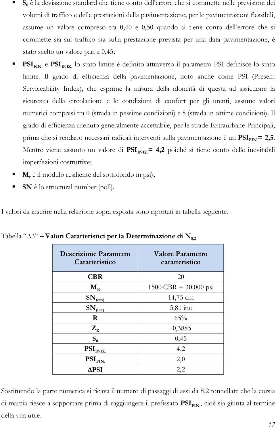 PSI FIN. e PSI INIZ. lo stato limite è definito attraverso il parametro PSI definisce lo stato limite.