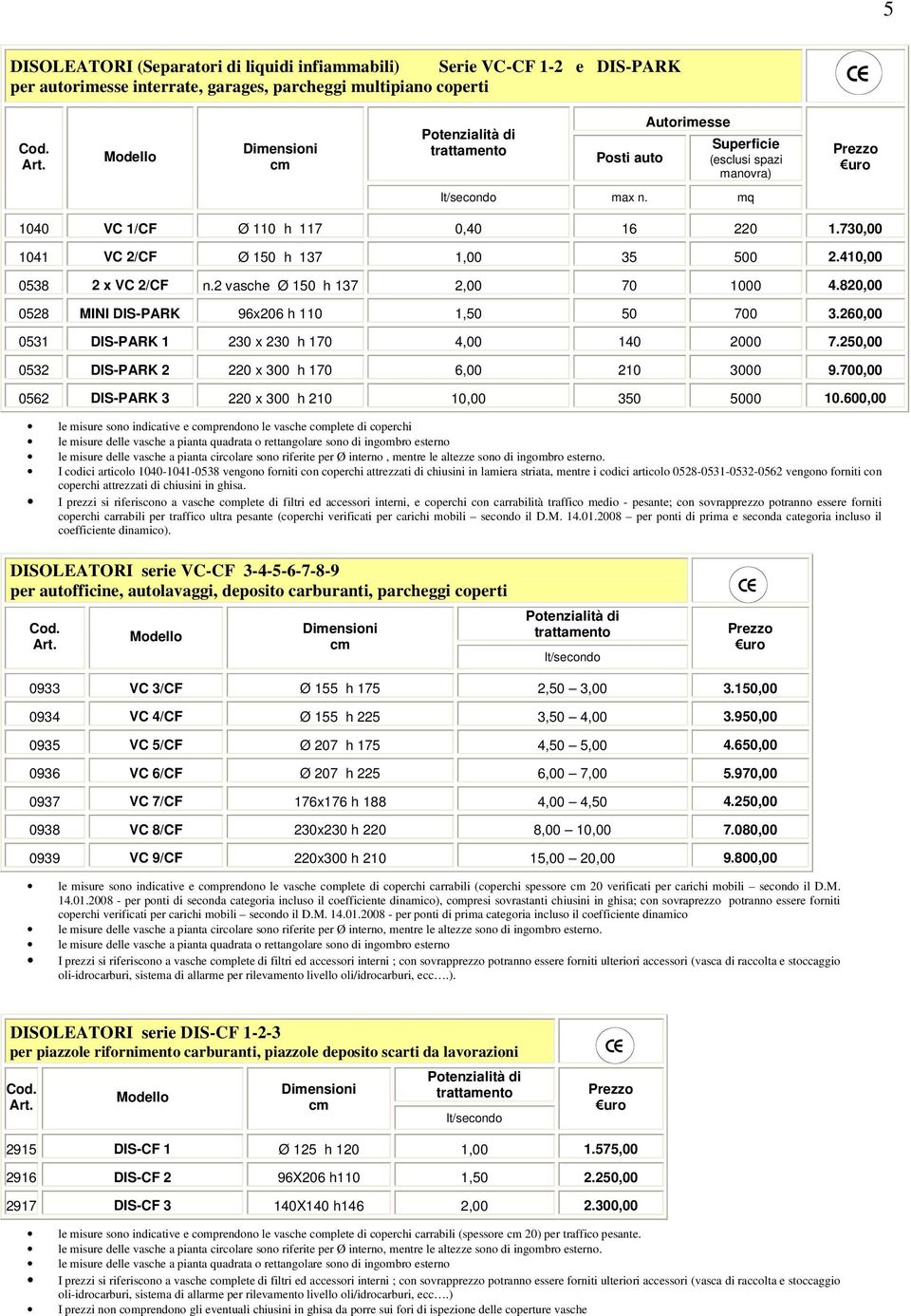 820,00 0528 MINI DIS-PARK 96x206 h 110 1,50 50 700 3.260,00 0531 DIS-PARK 1 230 x 230 h 170 4,00 140 2000 7.250,00 0532 DIS-PARK 2 220 x 300 h 170 6,00 210 3000 9.