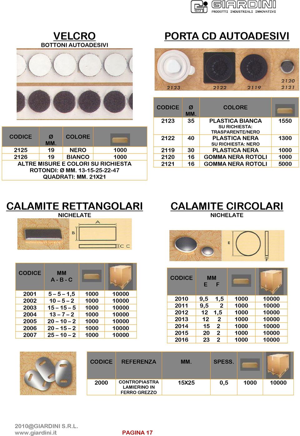 NICHELATE CALAMITE CIRCOLARI NICHELATE MM A - B - C 01 5 5 1,5 1000 10000 02 10 5 2 1000 10000 03 15 15 5 1000 10000 04 13 7 2 1000 10000 05 10 2 1000 10000 06 15 2 1000 10000 07 10 2 1000 10000 MM E