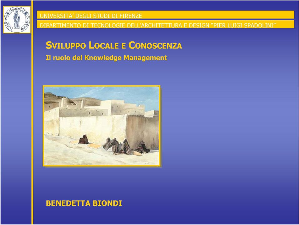 LUIGI SPADOLINI SVILUPPO LOCALE E CONOSCENZA