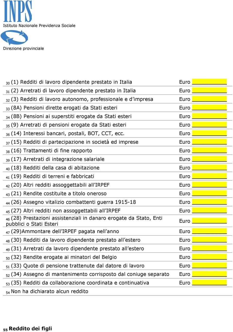 Interessi bancari, postali, BOT, CCT, ecc.