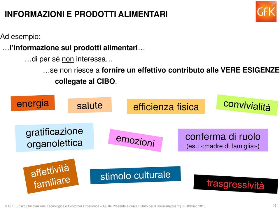 fornire un effettivo contributo alle VERE ESIGENZE collegate al