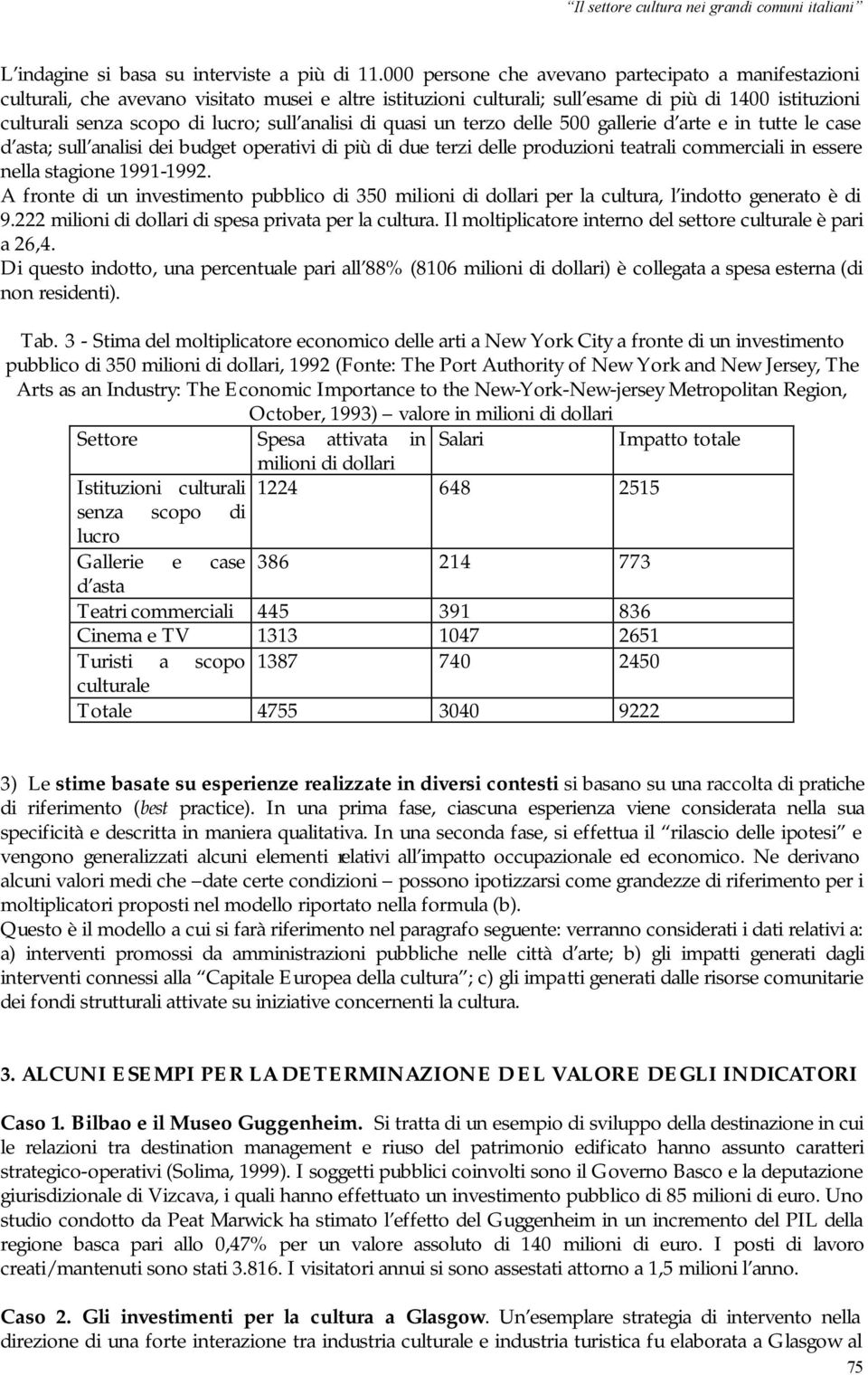 analisi di quasi un terzo delle 500 gallerie d arte e in tutte le case d asta; sull analisi dei budget operativi di più di due terzi delle produzioni teatrali commerciali in essere nella stagione