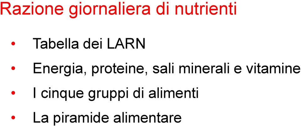 sali minerali e vitamine I cinque