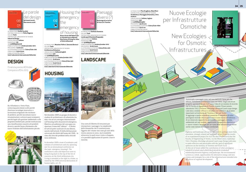 Index Compasso d Oro 2013 Housing the emergency the emergency of housing Nuove forme dell abitare per le città del terzo millennio New forms of living for cities of third millennium AUTORI/AUTHORS