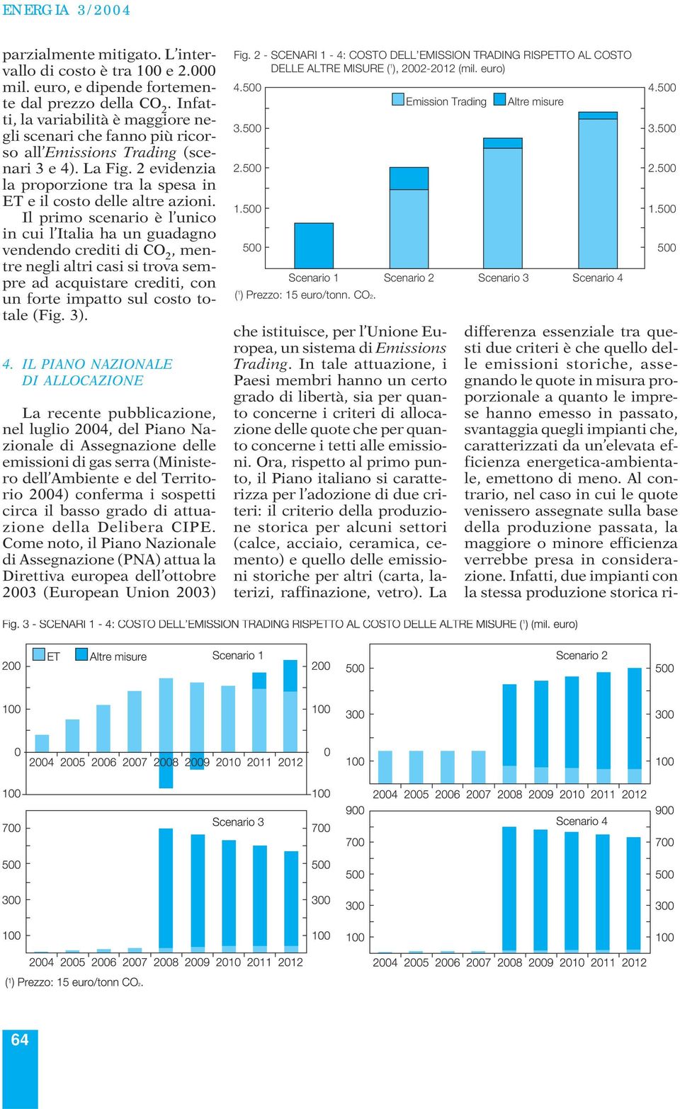 Il primo scenario è l unico in cui l Italia ha un guadagno vendendo crediti di, mentre negli altri casi si trova sempre ad acquistare crediti, con un forte impatto sul costo totale (Fig. 3). 4.