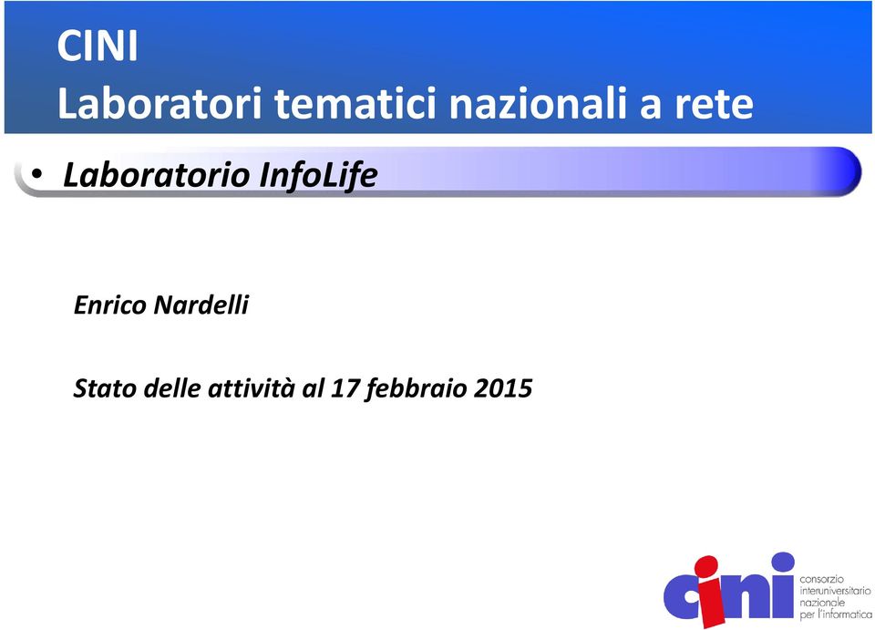 InfoLife Enrico Nardelli