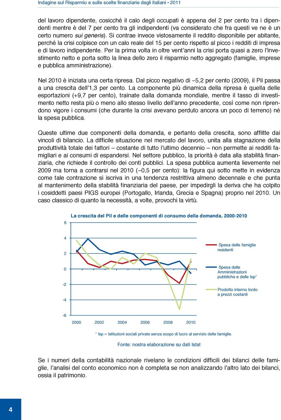 si contrae invece vistosamente il reddito disponibile per abitante, perché la crisi colpisce con un calo reale del 15 per cento rispetto al picco i redditi di impresa e di lavoro indipendente.