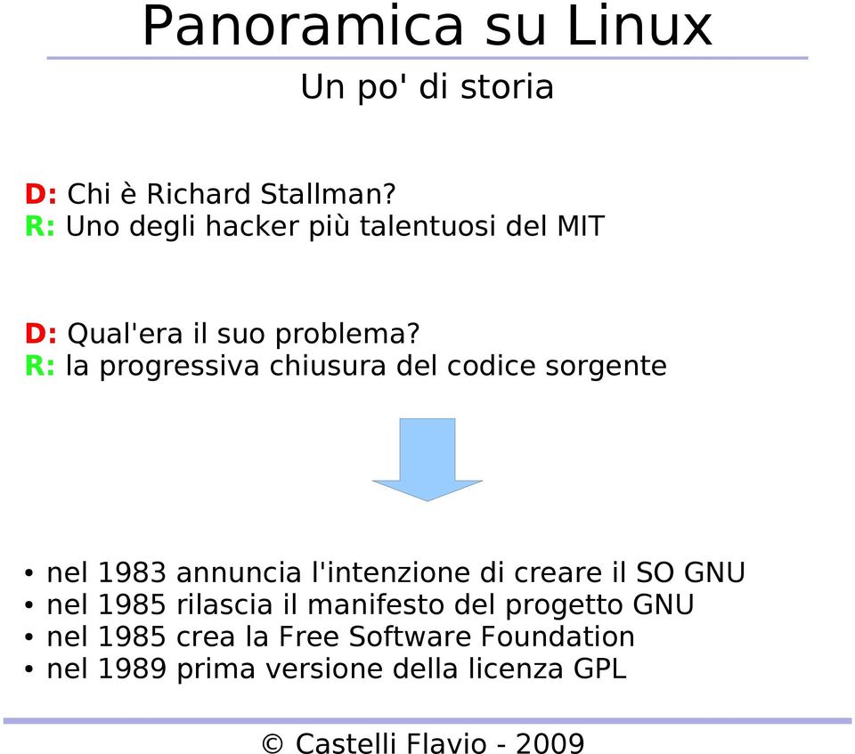 R: la progressiva chiusura del codice sorgente nel 1983 annuncia l'intenzione di