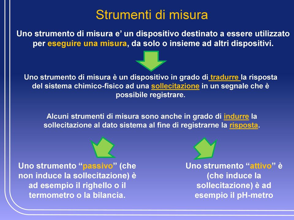 registrare. Alcuni strumenti di misura sono anche in grado di indurre la sollecitazione al dato sistema al fine di registrarne la risposta.