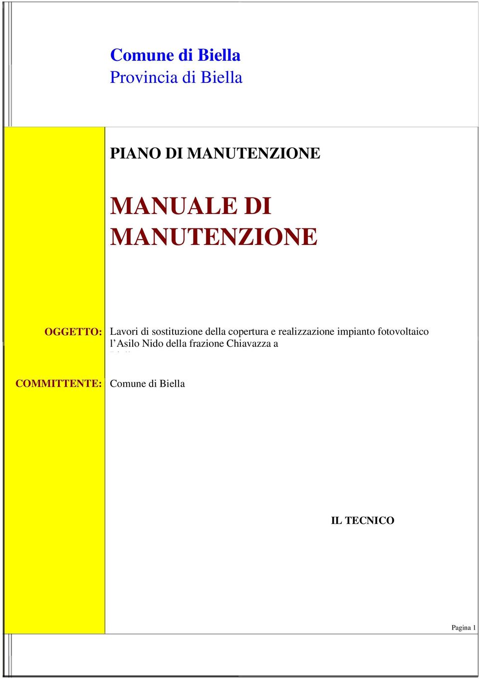 copertura e realizzazione impianto fotovoltaico l Asilo Nido