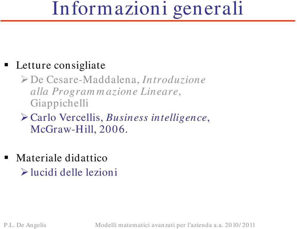 Lineare, Giappichelli Carlo Vercellis, Business