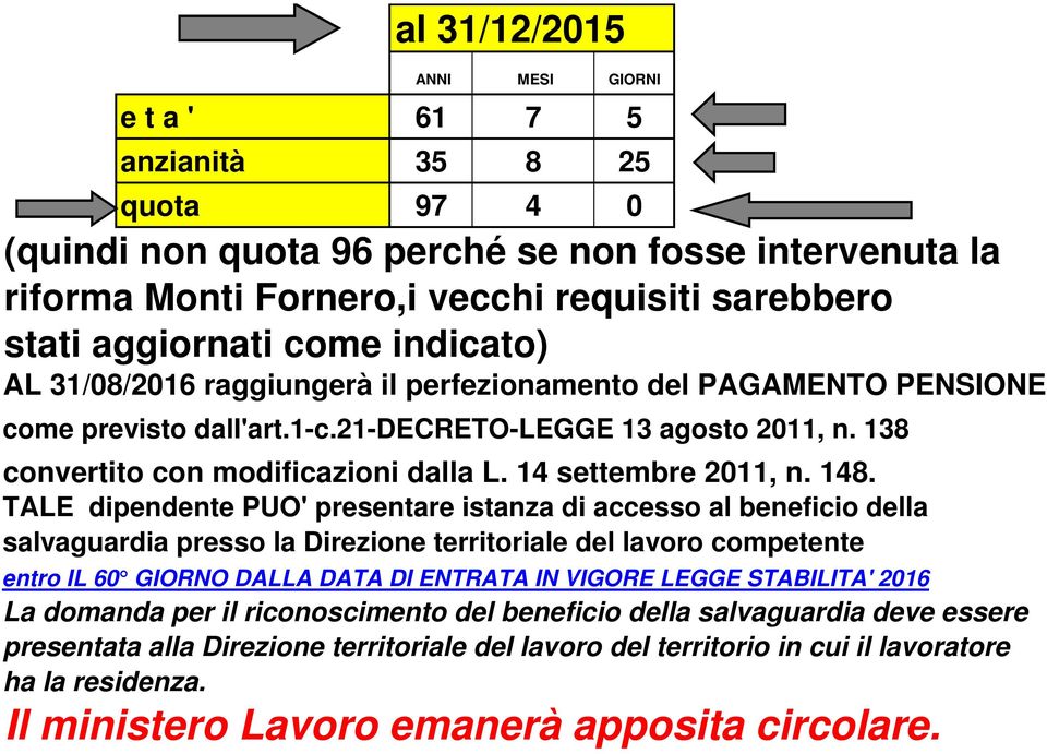 14 settembre 2011, n. 148.