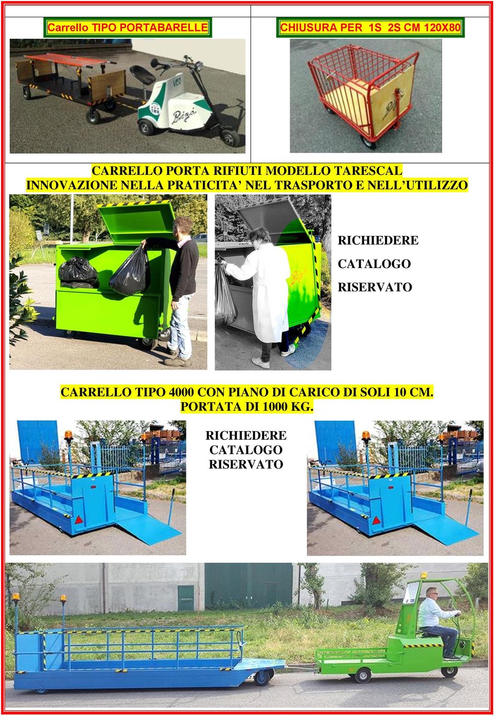 NELL UTILIZZO RICHIEDERE CATALOGO RISERVATO CARRELLO TIPO 4000 CON