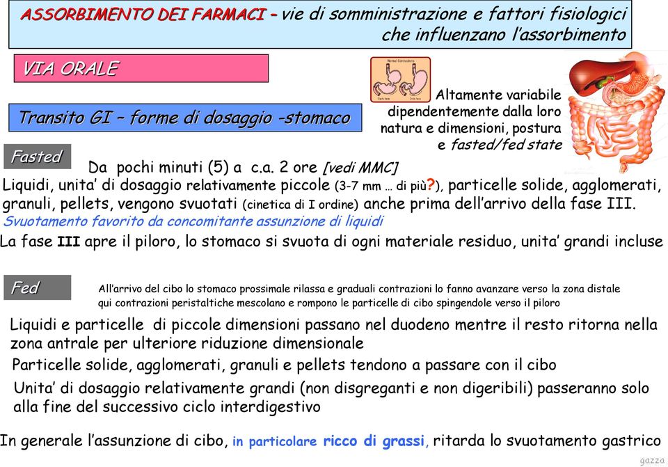 ), particelle solide, agglomerati, granuli, pellets, vengono svuotati (cinetica di I ordine) anche prima dell arrivo della fase III.