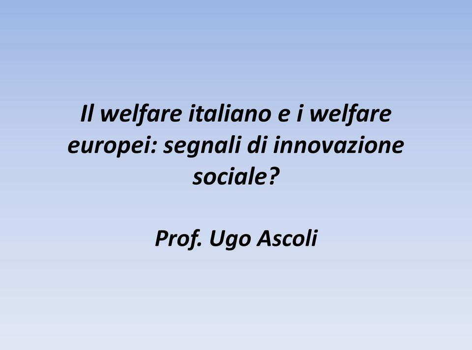 segnali di innovazione