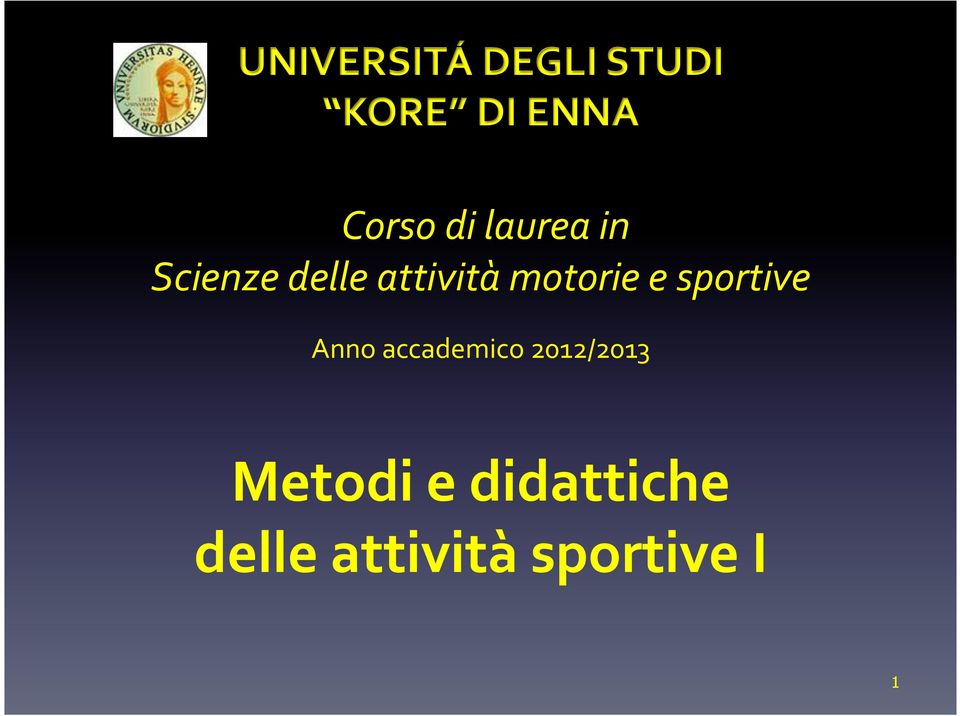 motorie e sportive Anno accademico